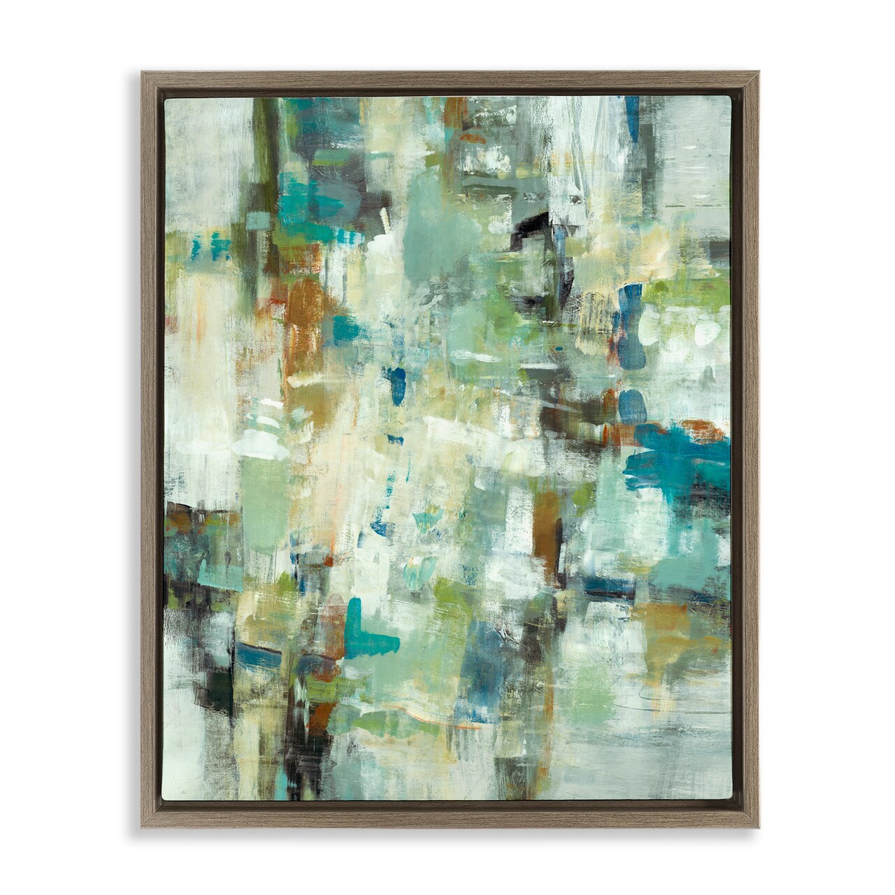 Stupell Industries Restless Green Abstraction Framed Floater Canvas Wall Art Design by Lisa Ridgers